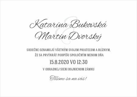 Svadobné oznámenie A6K -  554